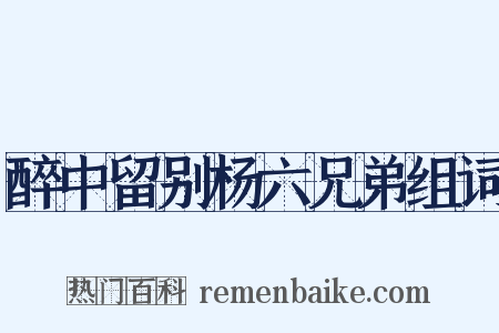 醉中留别杨六兄弟组词是什么意思的图片